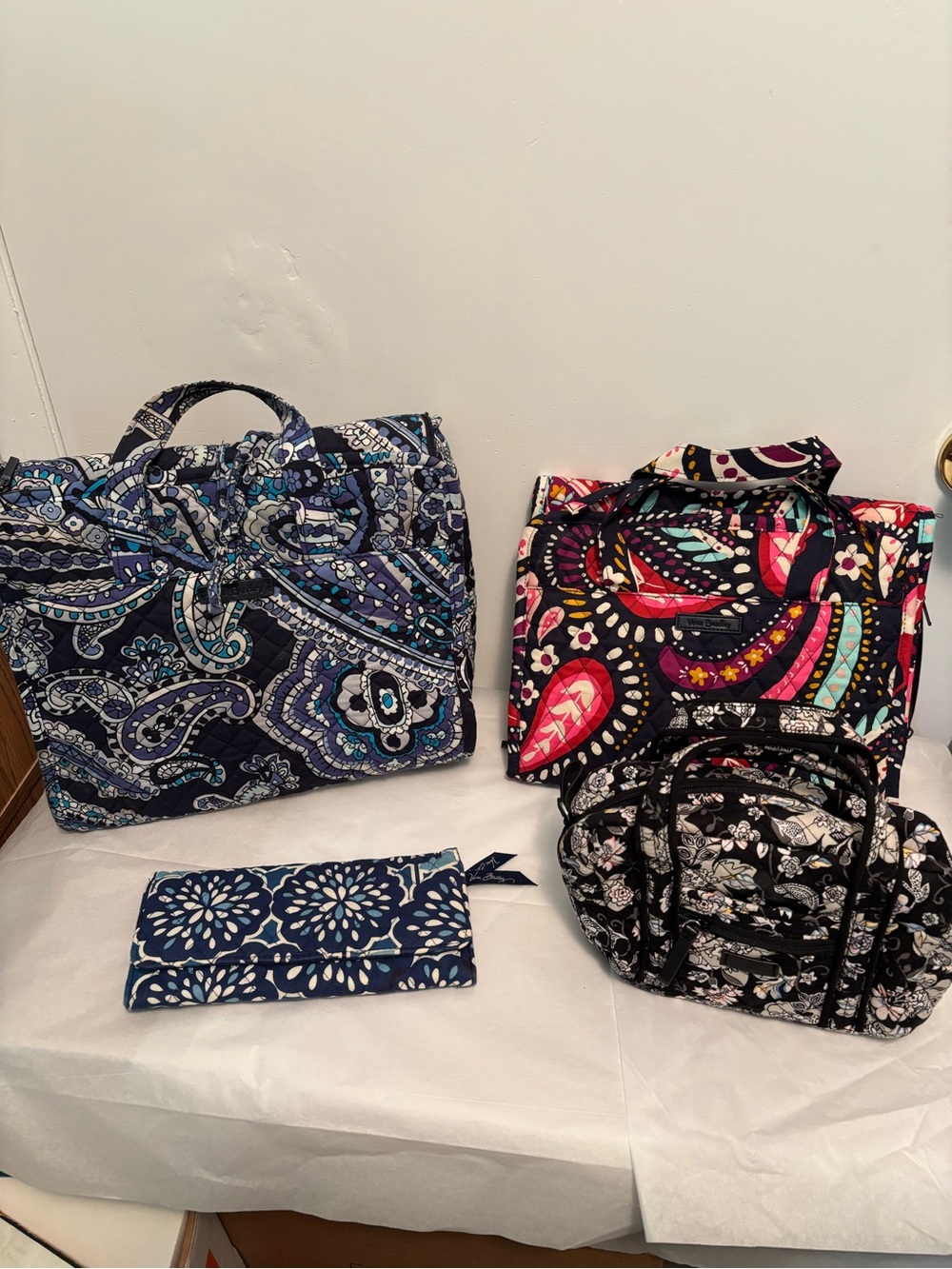 Vera Bradley Mixed Print Travel Bag Set - Navy, Pink, Black